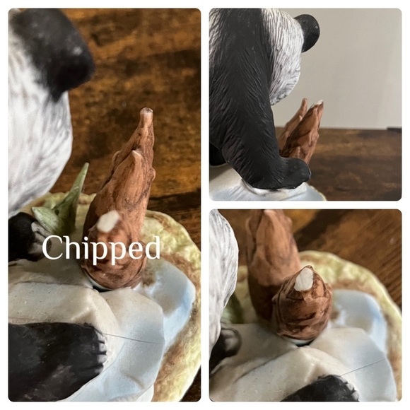 Vintage Lefton Panda Bear Ceramic Figurine #KW4910 Chipped - Picture 2 of 12